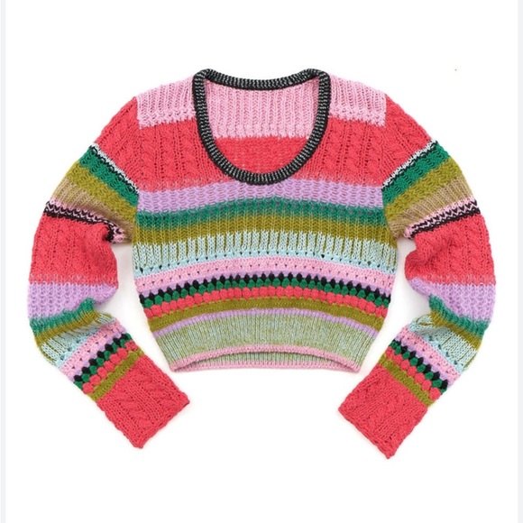 NEW LINGUA FRANCA ashby stitch top in taffy multi - Picture 6 of 11